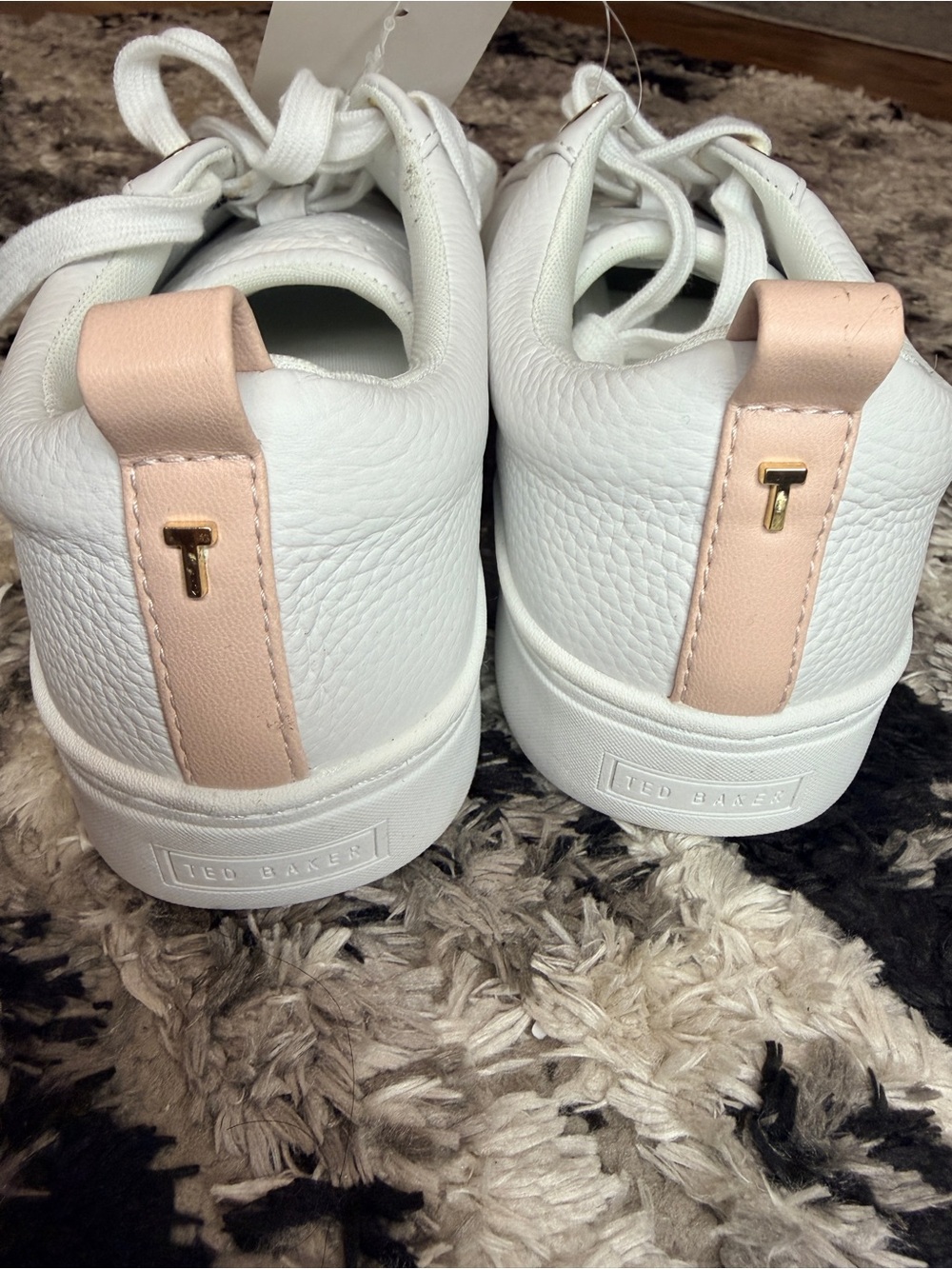 Ted Baker White Sneakers with Gold & Blush Accents - Picture 3 of 7